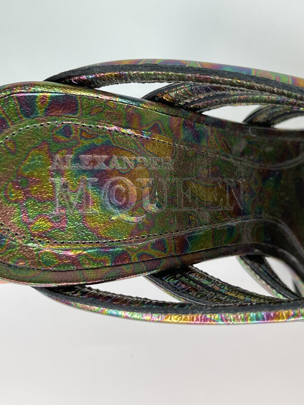 ALEXANDER MCQUEEN PELLE OIL SLICK DK POLAR NIGHTS IRIDESCENT (37 EU)