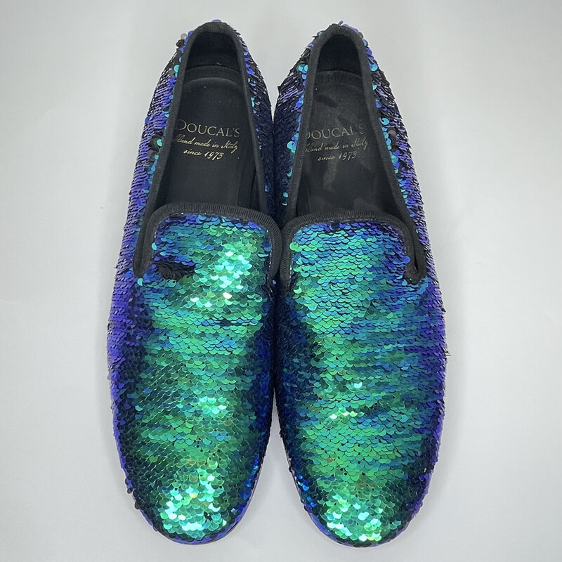 DOUCAL'S DOUCAL'S SEQUIN TURQUOUISE DEGRADE SLIP ON (42 EU)
