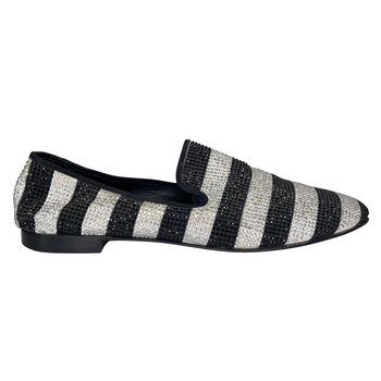 GIUSEPPE ZANOTTI GIUSEPPE ZANOTTI BLACK AND WHITE CRYSTAL LOAFER MENS (46 EU)