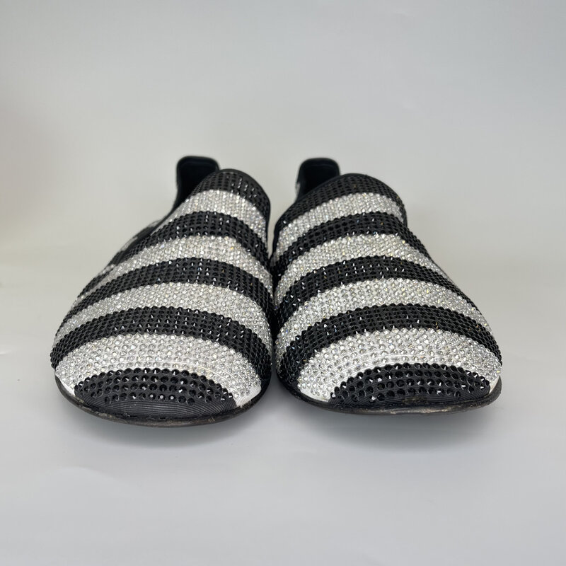 GIUSEPPE ZANOTTI GIUSEPPE ZANOTTI BLACK AND WHITE CRYSTAL LOAFER MENS (46 EU)
