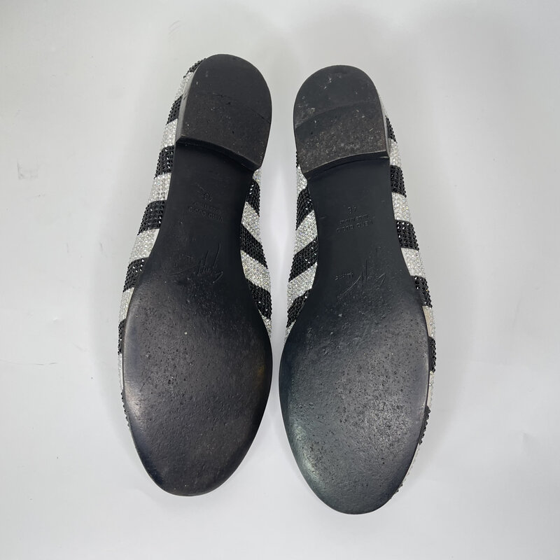GIUSEPPE ZANOTTI GIUSEPPE ZANOTTI BLACK AND WHITE CRYSTAL LOAFER MENS (46 EU)