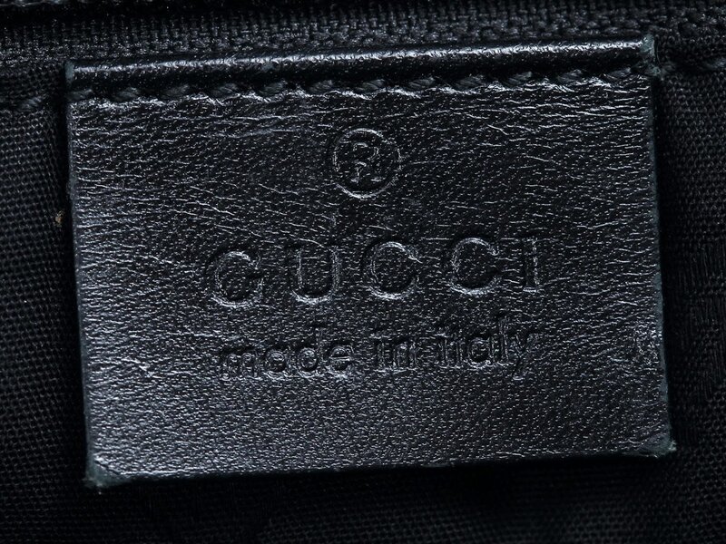 GUCCI GUCCI BLACK IMPRIME MONOGRAM FLAP MEDIUM MESSENGER BAG
