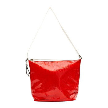 FENDI FENDI RED PVC TRANSPARENT ZUCCA SHOULDER BAG
