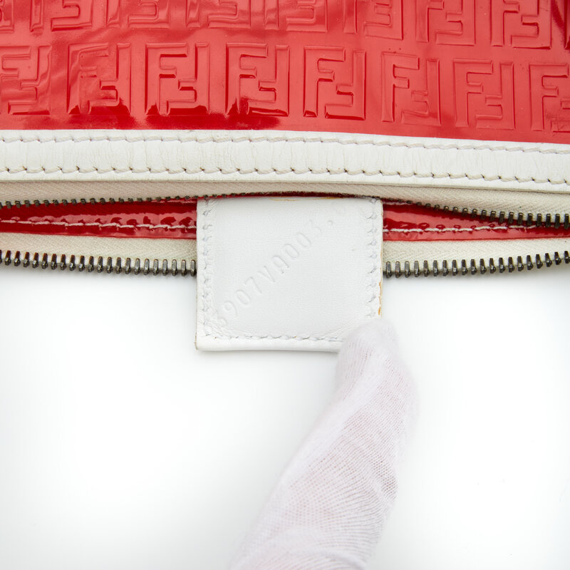 FENDI FENDI RED PVC TRANSPARENT ZUCCA SHOULDER BAG