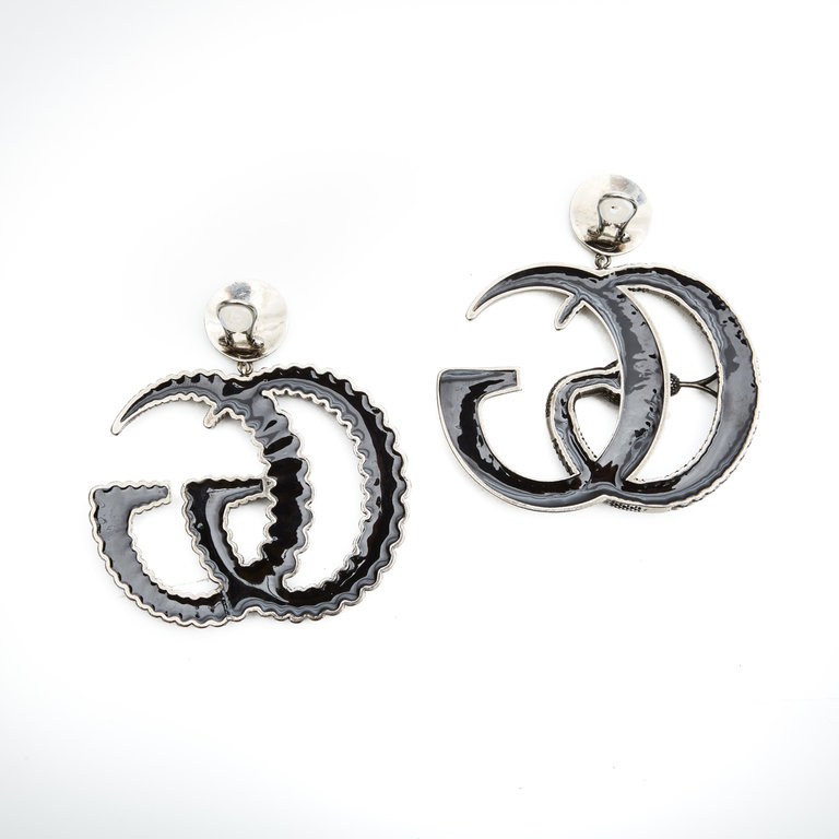 GUCCI ANTIQUED SILVER TONE SNAKE MISMATCH EARRINGS - CRTBLNCHSHP