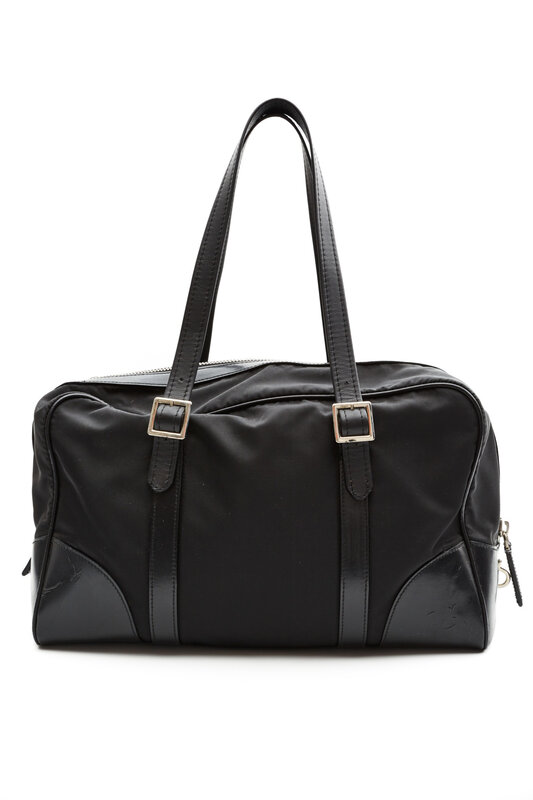 PRADA BLACK NYLON MINI DUFFLE BAG BOSTON