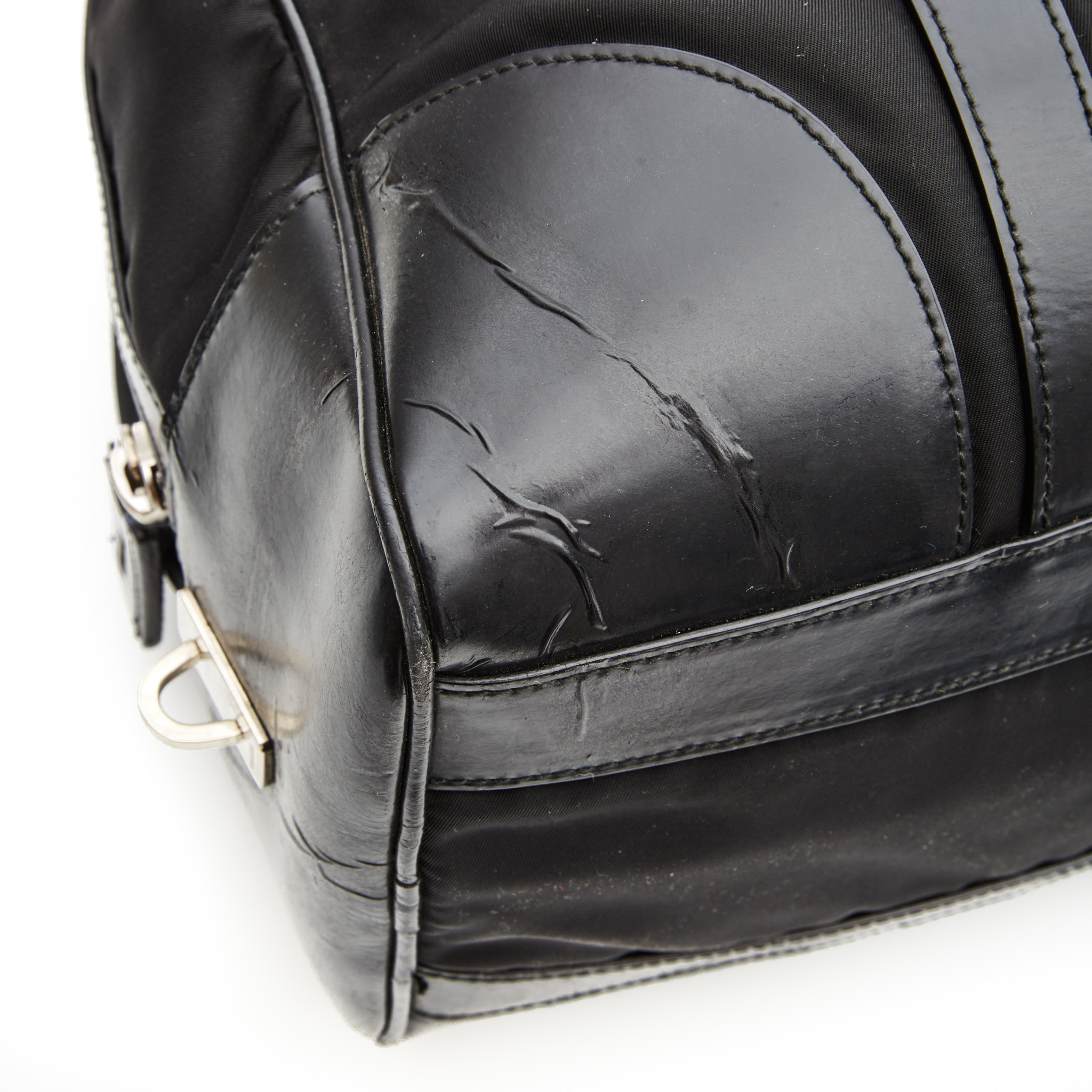 Prada Black Nylon Mini Duffle Bag Boston