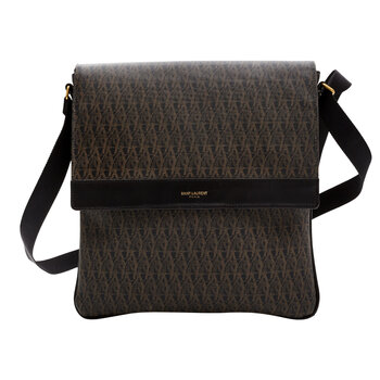 SAINT LAURENT SAINT LAURENT MONOGRAME YSL TOILE FLAT CROSSBODY MESSENGER BAG (120436)