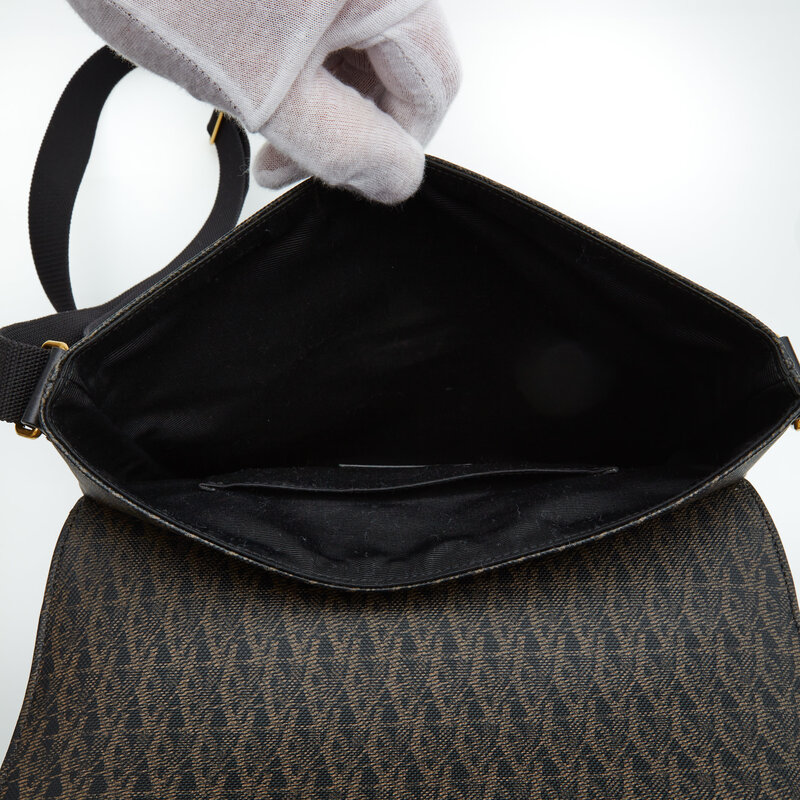 SAINT LAURENT SAINT LAURENT MONOGRAME YSL TOILE FLAT CROSSBODY MESSENGER BAG (120436)