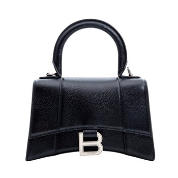 BALENCIAGA BALENCIAGA BLACK GRAINED CALFSKIN LEATHER XS HOURGLASS BAG