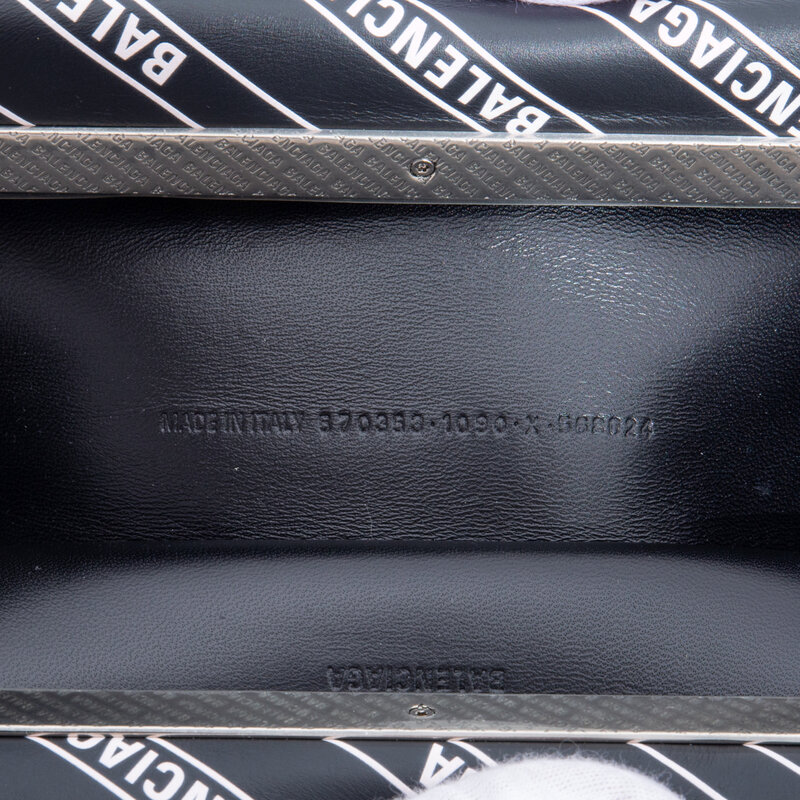 BALENCIAGA BALENCIAGA ALL OVER LOGO HARD FOLDED POCHETTE CLUTCH