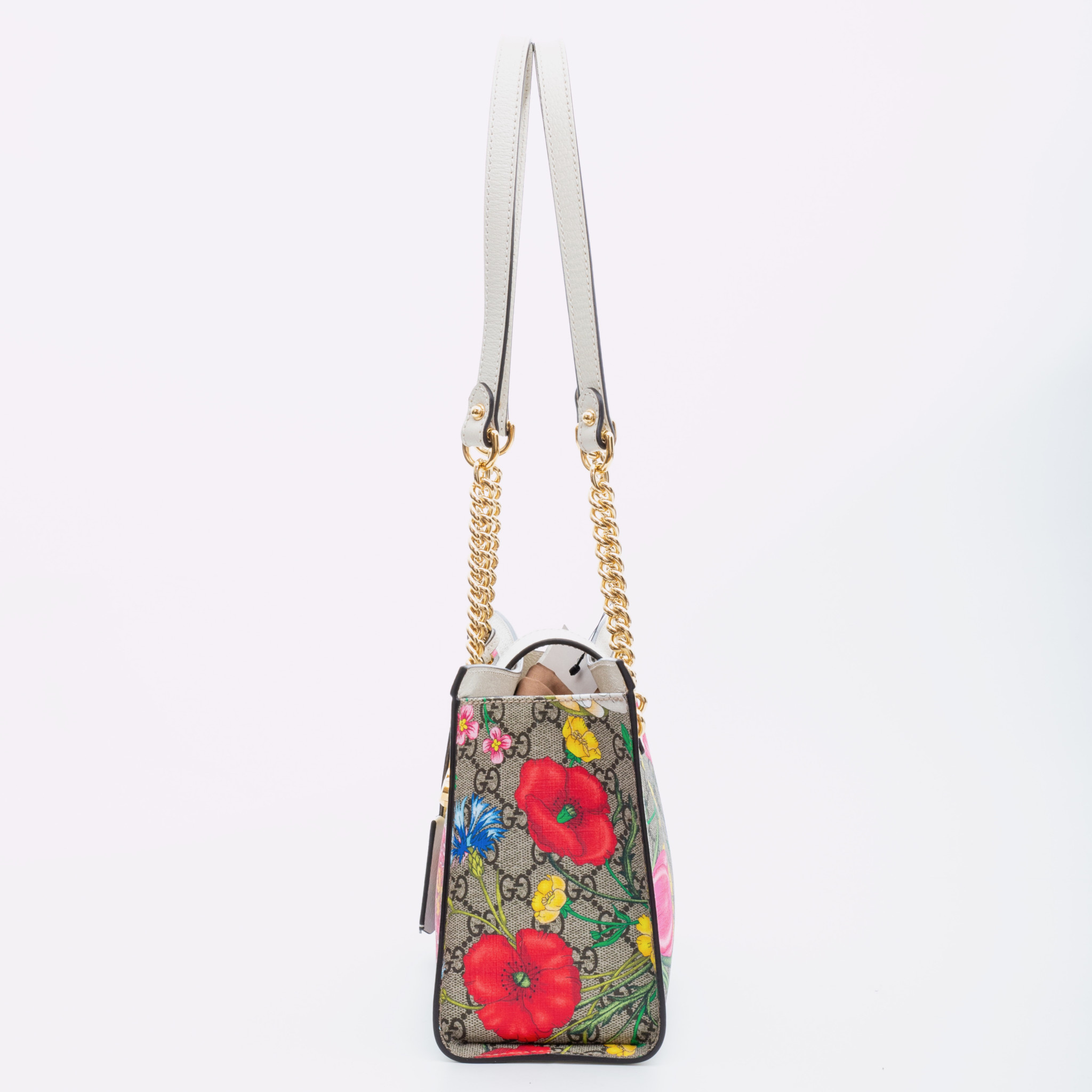 Gucci Multicolor Small GG Flora Bamboo Padlock Bag
