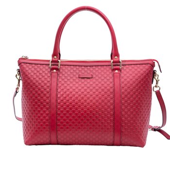 GUCCI GUCCI MICROGUCCISSIMA MARGAUX SATCHEL TOTE BAG RED