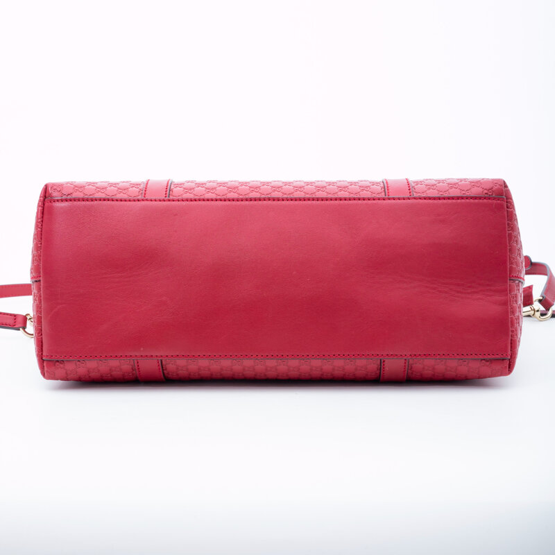 GUCCI GUCCI MICROGUCCISSIMA MARGAUX SATCHEL TOTE BAG RED