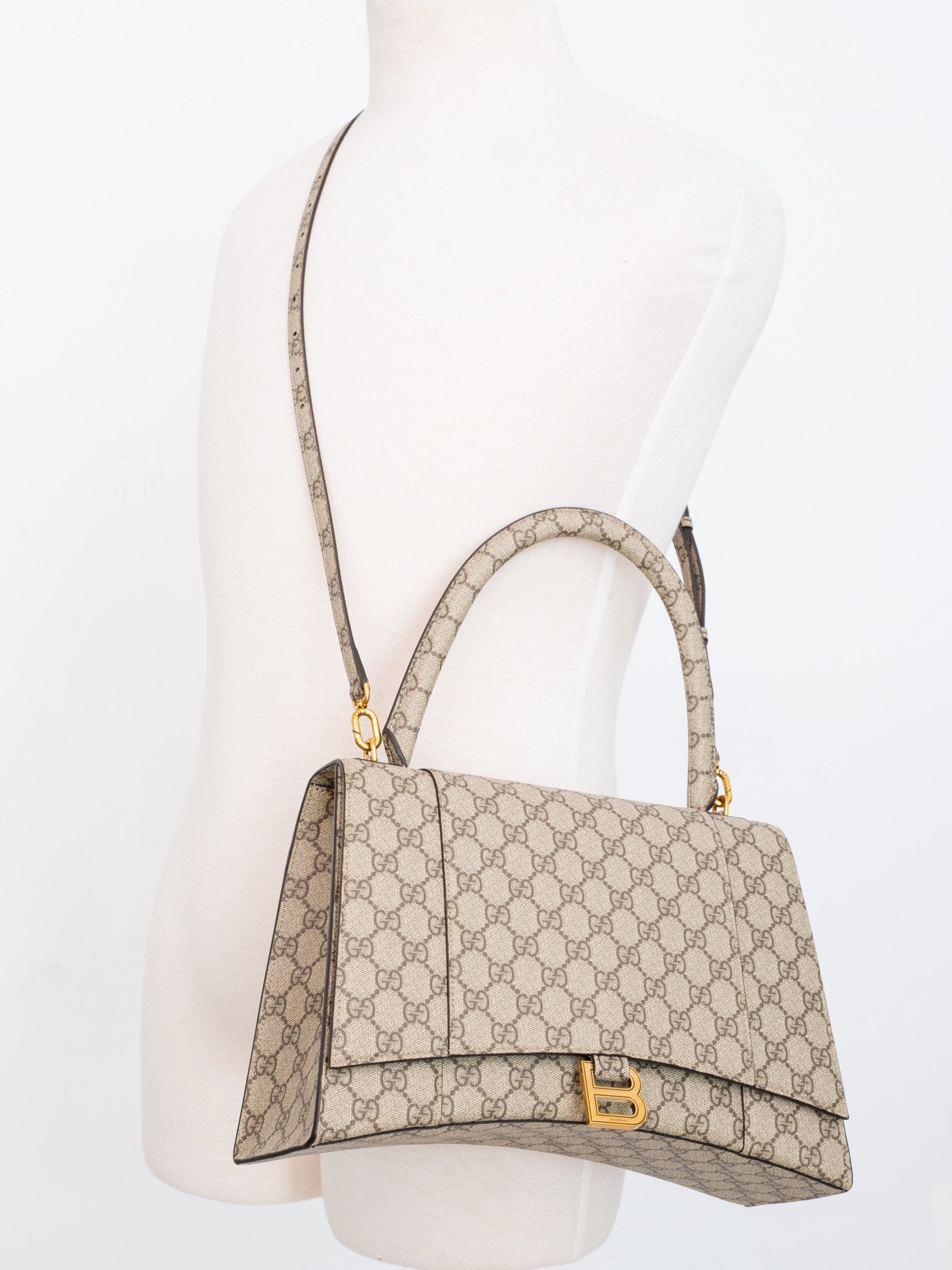 Gucci x Balenciaga The Hacker Project Small Hourglass Bag Beige/Ebony