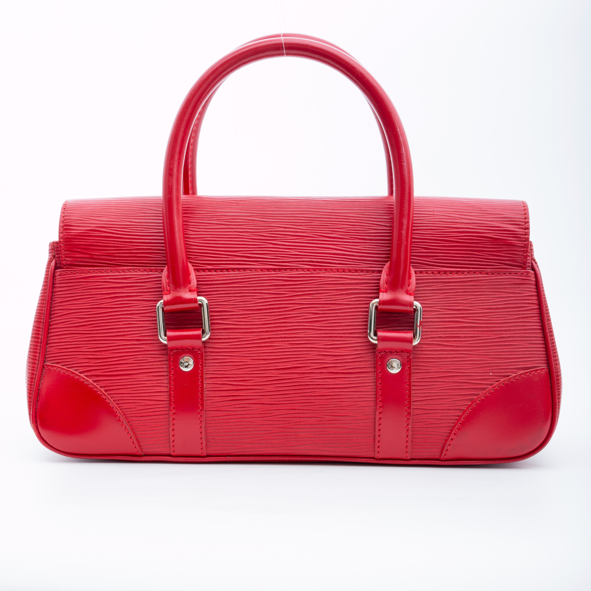 LOUIS VUITTON RED EPI LEATHER SEGUR PM HANDBAG (2005