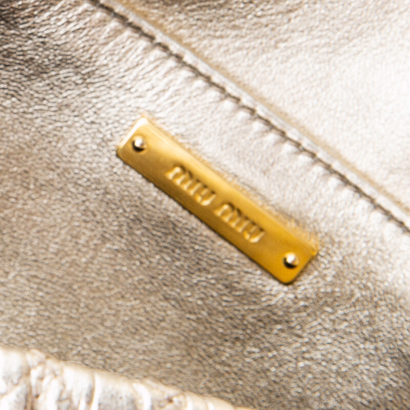 MIU MIU MIU MIU CLOQUET NAPPA LEATHER SHOULDER EVENING BAG