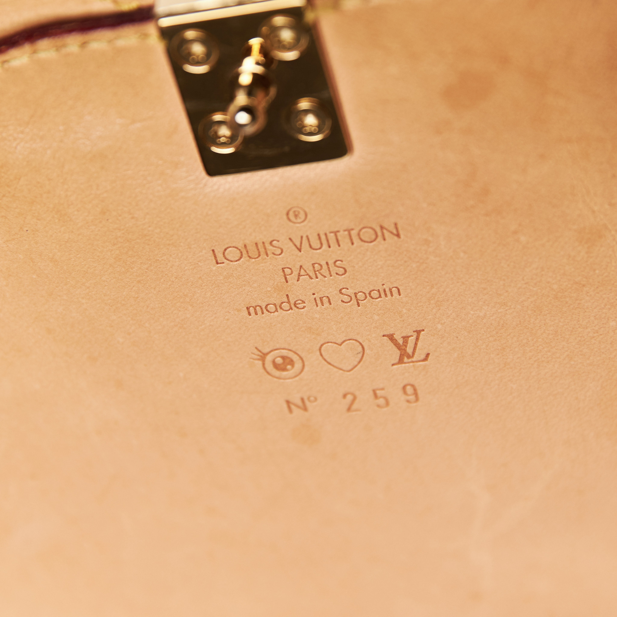 Louis Vuitton Vintage Takashi Murakami Black Monogram E Coated Canvas Eye Love You GM Sac Retro Bag Gold Hardware, 2003