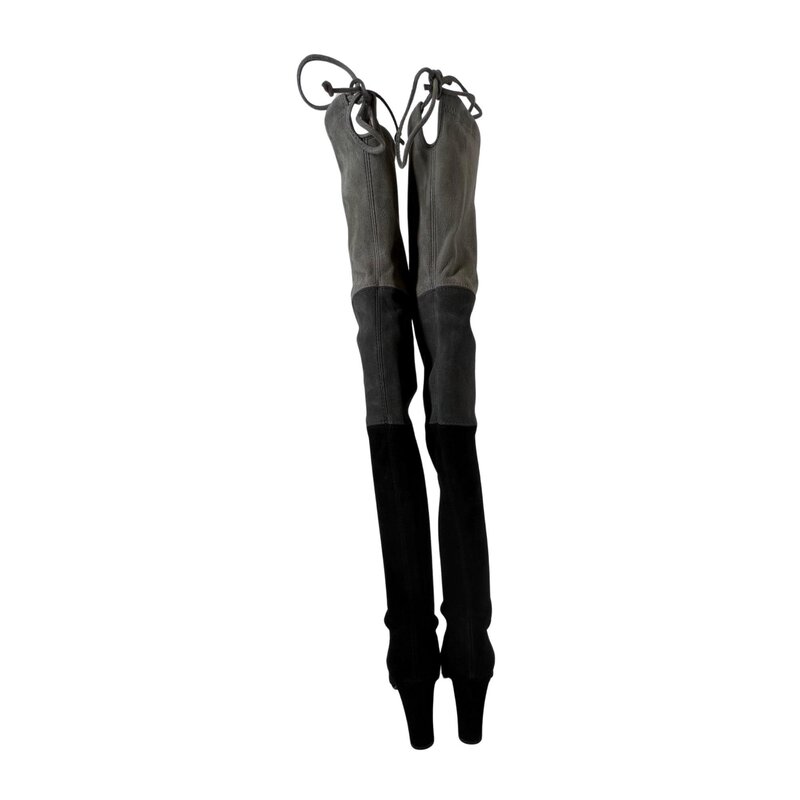 STUART WEITZMAN STUART WEITZMAN SUEDE BLACK TROKIA OVER THE KNEE BOOTS (7 US)