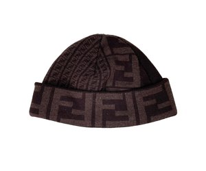 FENDI FXQ200 Hat hat hat Zucca Bucket hat hat polyester / cotton Brown