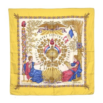 HERMÈS HERMÈS 1789 LIBERTE EGALITE FRATERNITE SILK SCARF NECKERCHIEF