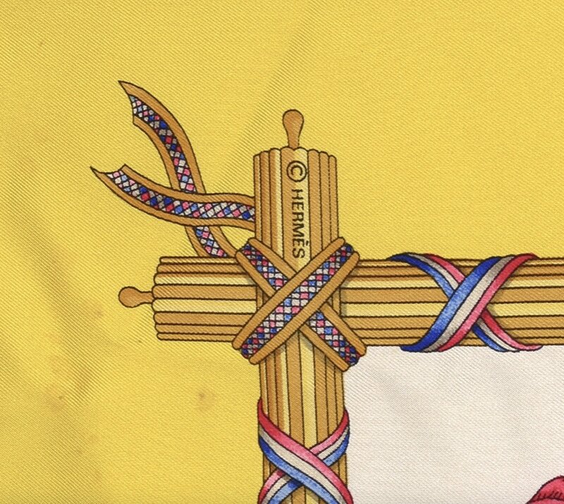 HERMÈS HERMÈS 1789 LIBERTE EGALITE FRATERNITE SILK SCARF NECKERCHIEF