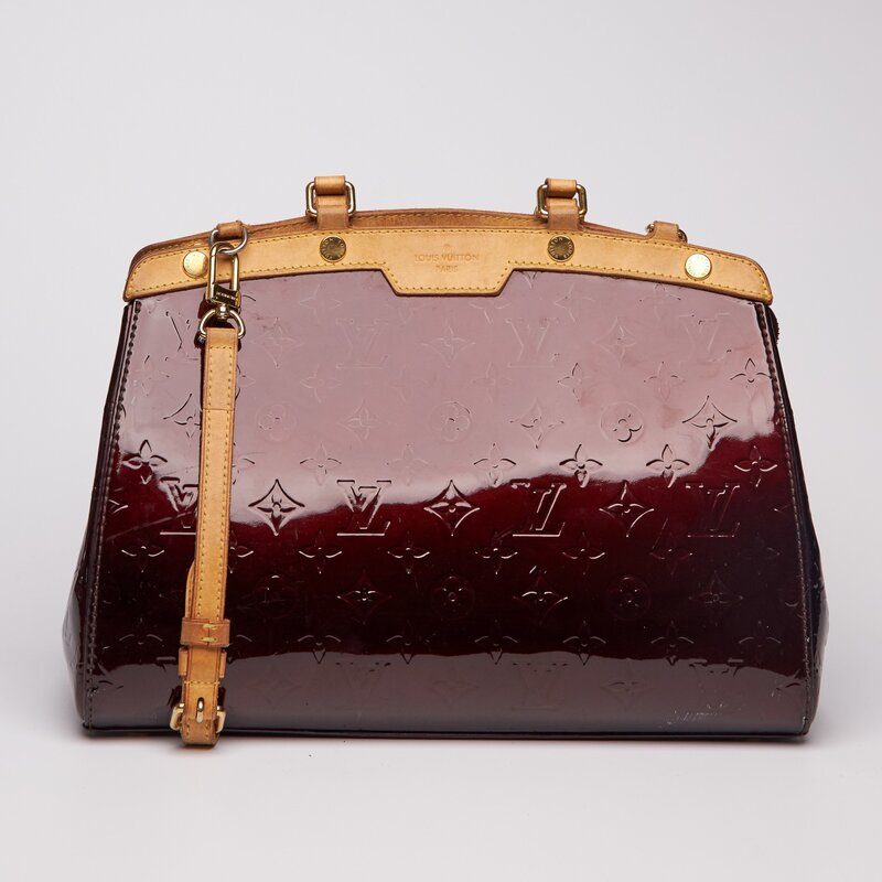 LOUIS VUITTON LOUIS VUITTON VERNIS AMARANTE MONOGRAM BREA MM TOTE BAG