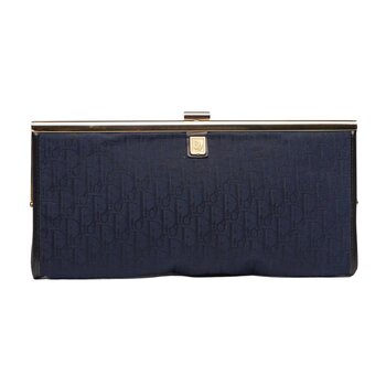 CHRISTIAN DIOR DIOR VINTAGE DENIM NAVY TROTTER CLUTCH