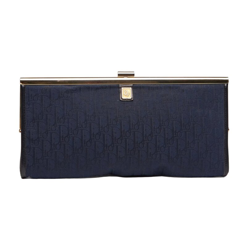 DIOR VINTAGE DENIM NAVY TROTTER CLUTCH - CRTBLNCHSHP