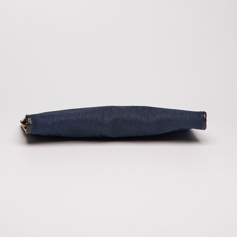 CHRISTIAN DIOR DIOR VINTAGE DENIM NAVY TROTTER CLUTCH