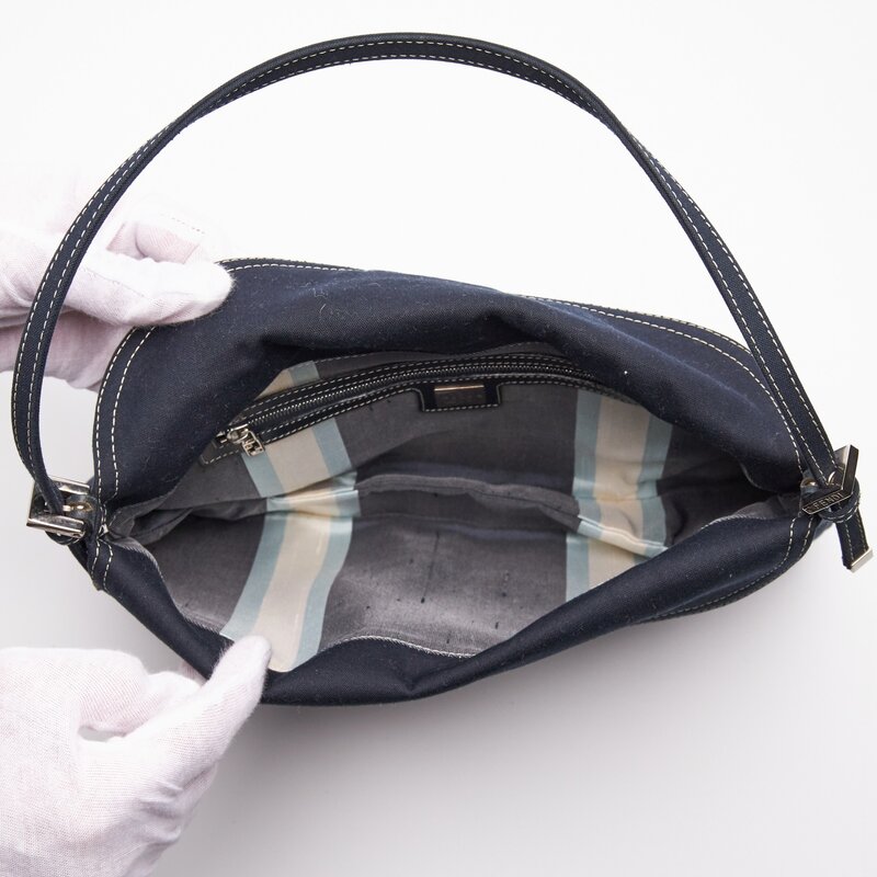 FENDI FENDI NAVY DENIM COTTON  X PUCCI BAGUETTE BAG RARE