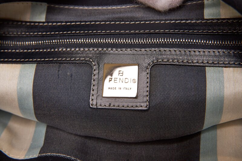 FENDI FENDI NAVY DENIM COTTON  X PUCCI BAGUETTE BAG RARE