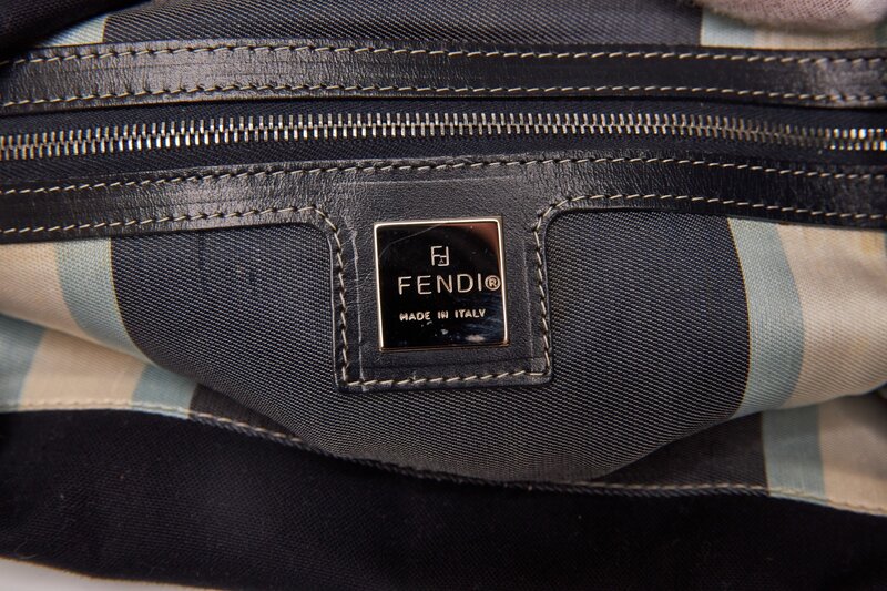 FENDI FENDI NAVY DENIM COTTON  X PUCCI BAGUETTE BAG RARE