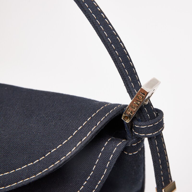 FENDI FENDI NAVY DENIM COTTON  X PUCCI BAGUETTE BAG RARE