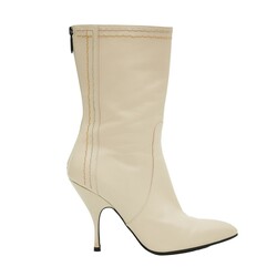 BOTTEGA VENETA BOTTEGA VENETA NEUTRALS BOOT HEEL MID CALF BOOTIE (EU 40)