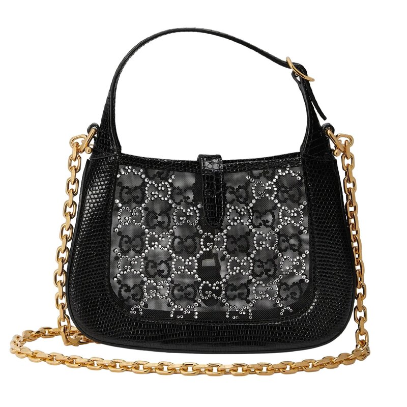 GUCCI GUCCI CRYSTAL GG LIZARD JACKIE 1961 MINI BAG (677027)
