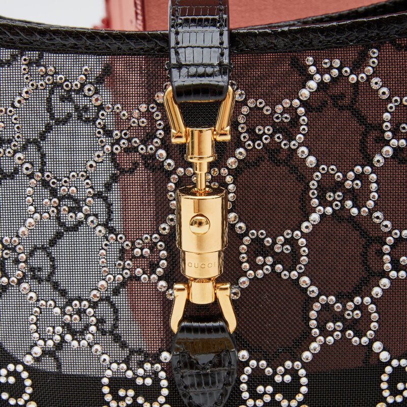 GUCCI GUCCI CRYSTAL GG LIZARD JACKIE 1961 MINI BAG (677027)