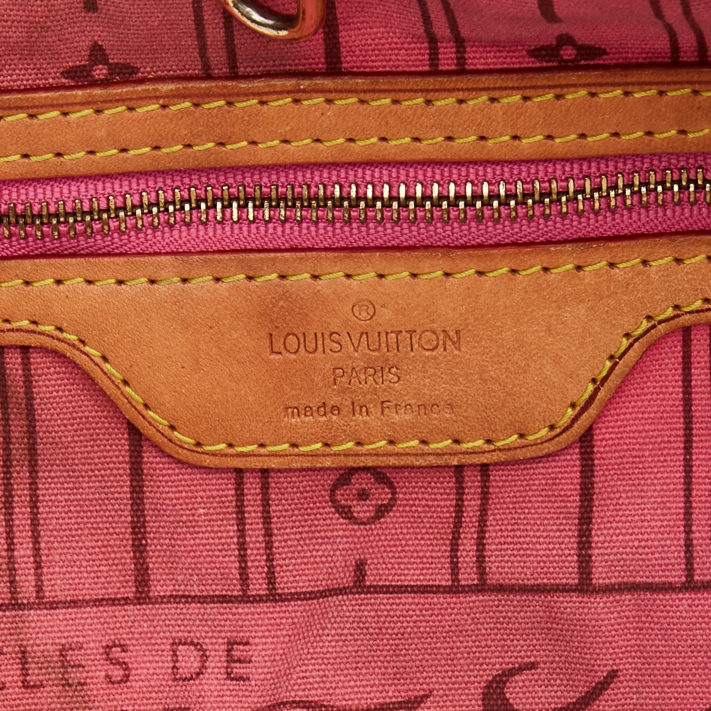 Authenticated used Louis Vuitton Louis Vuitton Monogram Rose Neverfull mm Tote Bag Brown Pink M48613, Women's, Size: (HxWxD): 28cm x 47cm x 14cm /