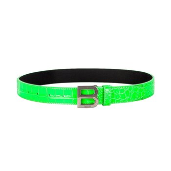 BALENCIAGA BALENCIAGA FLUO GREEN THIN HOURGLASS BELT (SIZE 85/34)