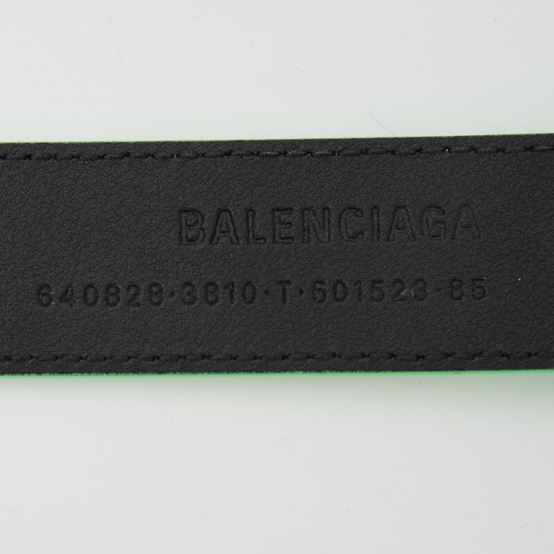 BALENCIAGA FLUO GREEN THIN HOURGLASS BELT (SIZE 85/34)