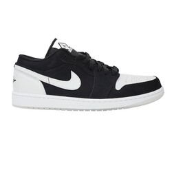 NIKE NIKE JORDAN 1 LOW DIAMOND SHORTS BACK AND WHITE SNEAKERS (12 US)