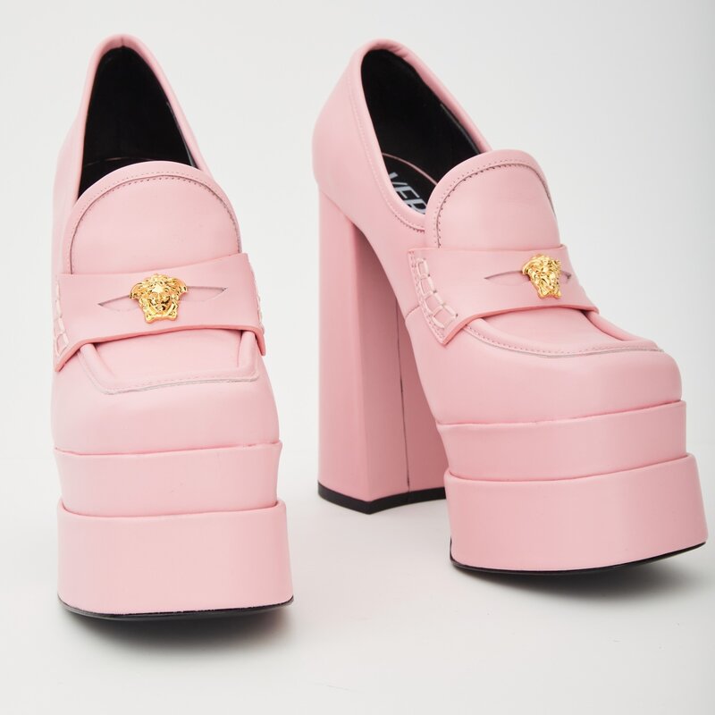VERSACE VERSACE JUNO CANDY PINK PLATFORM PUMPS (38 EU)
