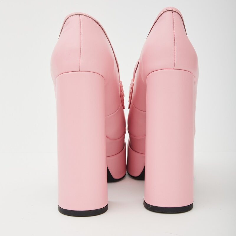 VERSACE VERSACE JUNO CANDY PINK PLATFORM PUMPS (38 EU)