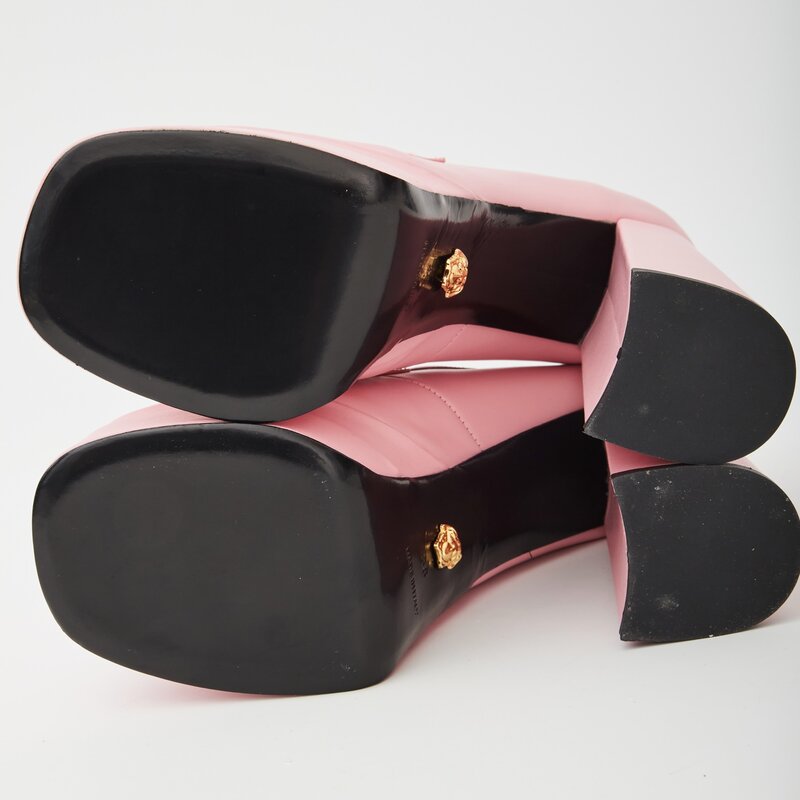 VERSACE VERSACE JUNO CANDY PINK PLATFORM PUMPS (38 EU)