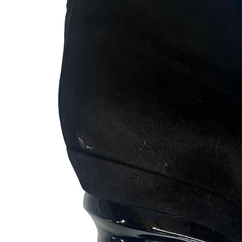 SAINT LAURENT SAINT LAURENT SUEDE TASSEL ACCENTS LACE-UP KNEE HIGH BOOTS (40 EU) 280788