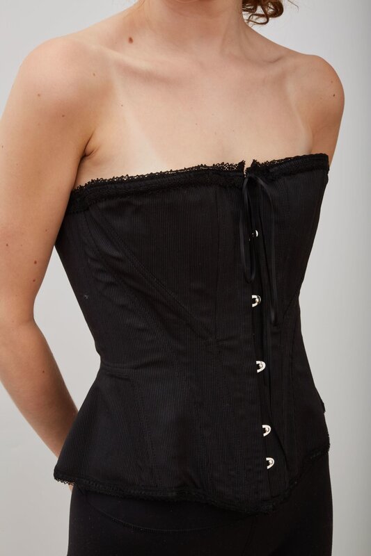 GUY LAROCHE BLACK WOOL CORSET TOP (46FR) - CRTBLNCHSHP