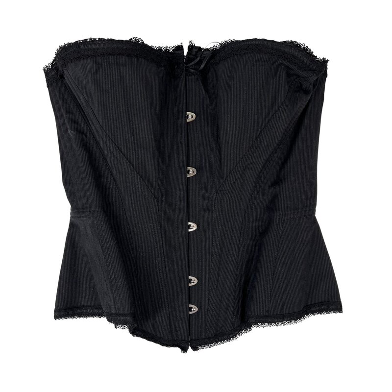 GUY LAROCHE BLACK WOOL CORSET TOP (46FR) - CRTBLNCHSHP