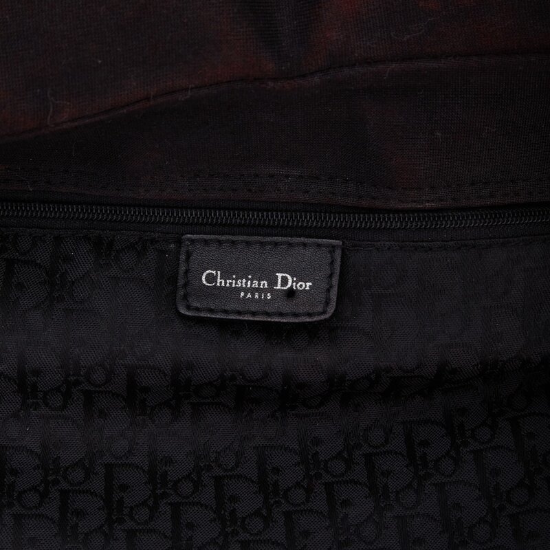 CHRISTIAN DIOR DIOR VINTAGE BLACK CANVAS WITH RED CROSS CHARM SHOULDER BAG (2003)