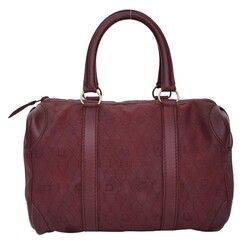 CHRISTIAN DIOR DIOR VINTAGE BURGUNDY BOSTON BOWLER BAG