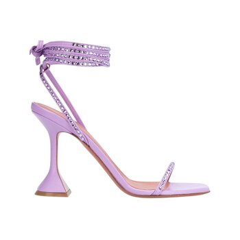 AMINA MUADDI AMINA MUADDI VITA CRYSTAL LILAC NAPPA SANDALS HEELS (EU 37)